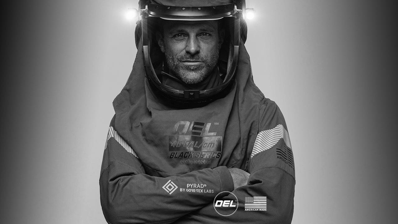 Portrait of a worker in OEL Black Series arc flash hood